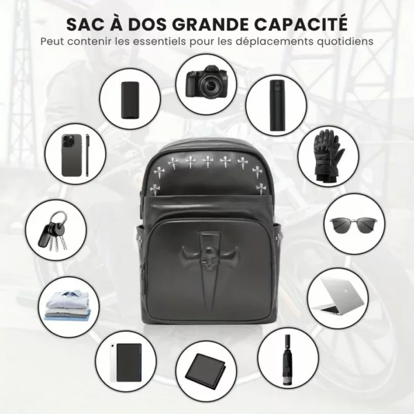 Sac à dos moto style gothique – Image 8