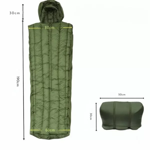 Sac de couchage camouflage épais camping – Ultra chaud, imperméable et compact pour nuits en plein air confortables – Image 4
