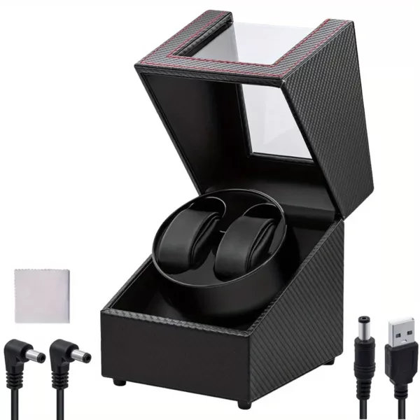 Remontoir vertical montre 2 emplacements – Design élégant et silencieux pour montres automatiques toujours prêtes – Image 2