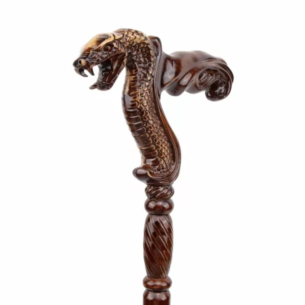 Bâton cobra sculpté steampunk – Accessoire mystique et original pour cosplay, décoration ou collection unique – Image 7
