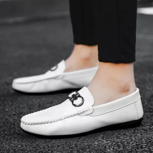 Chaussure bateau homme boucle décorative chic – Image 5