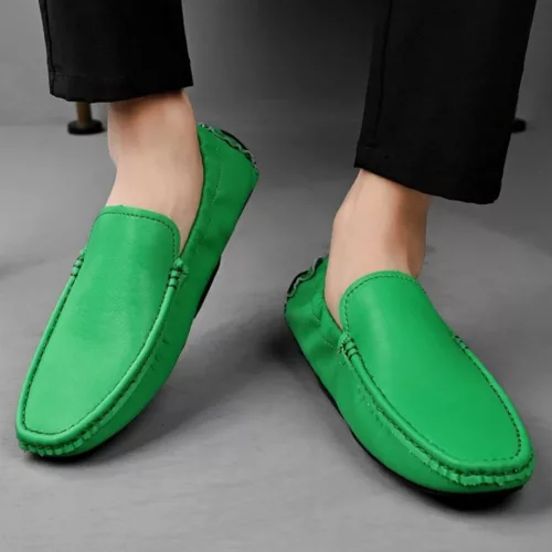 Chaussure bateau homme cuir souple élastique
