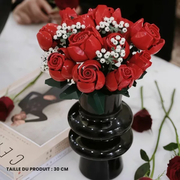 Lego rose rouges en tiges réalistes – Image 3