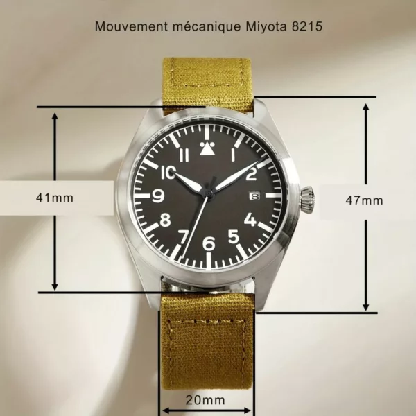 Montre militaire américaine mécanique robuste – Style tactique vintage, étanche et ultra résistante pour aventuriers – Image 3