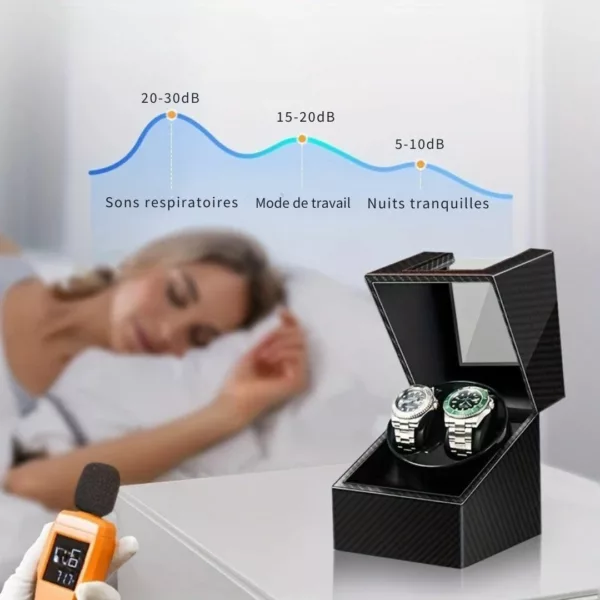 Remontoir montre double USB silencieux – Préserve vos montres automatiques sans bruit – Design élégant et compact – Image 3
