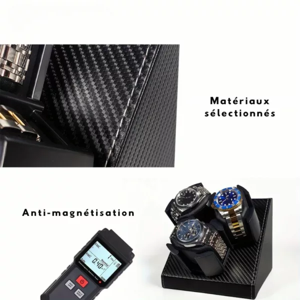 Remontoir montre fibre carbone 3 slots – Image 9