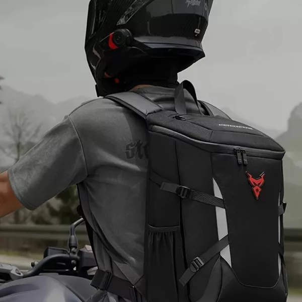 Sac à dos moto réfléchissant compact – Image 6