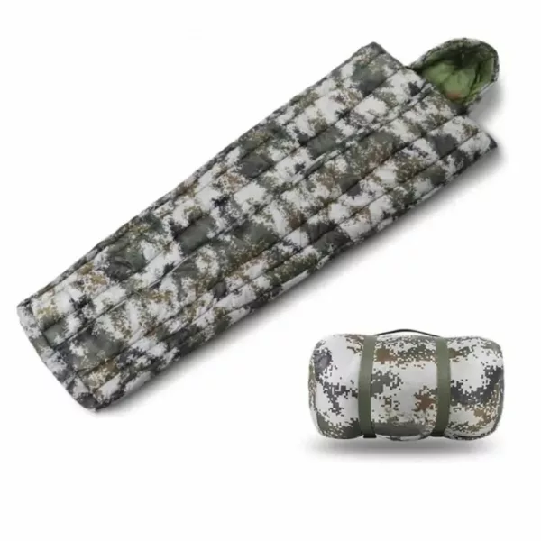 Sac de couchage camouflage épais camping – Ultra chaud, imperméable et compact pour nuits en plein air confortables – Image 3