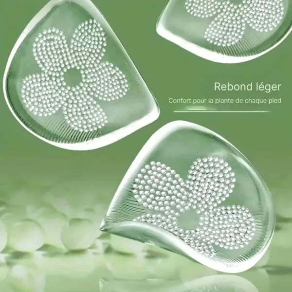 Semelle demi gel fleur antidérapante – Confort optimal en talons, anti-glisse et soulagement immédiat – Image 6