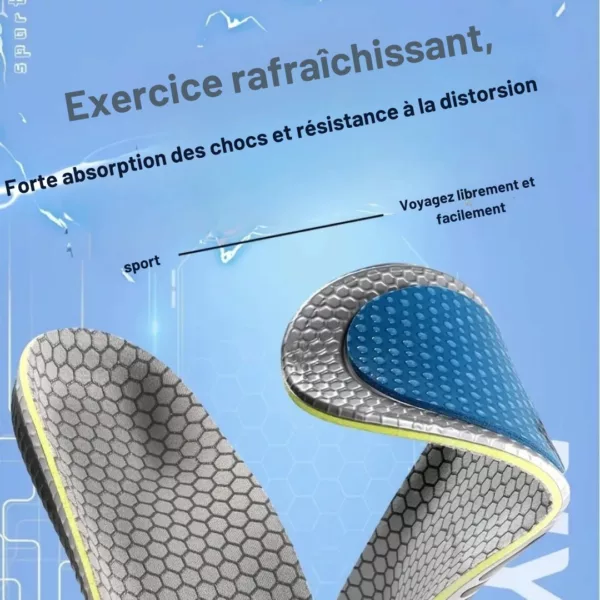 Semelle sport antichoc haute élasticité – Confort extrême, absorbe les chocs, idéale pour course et longues marches – Image 4