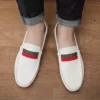 Chaussure bateau homme bande tissée élégante