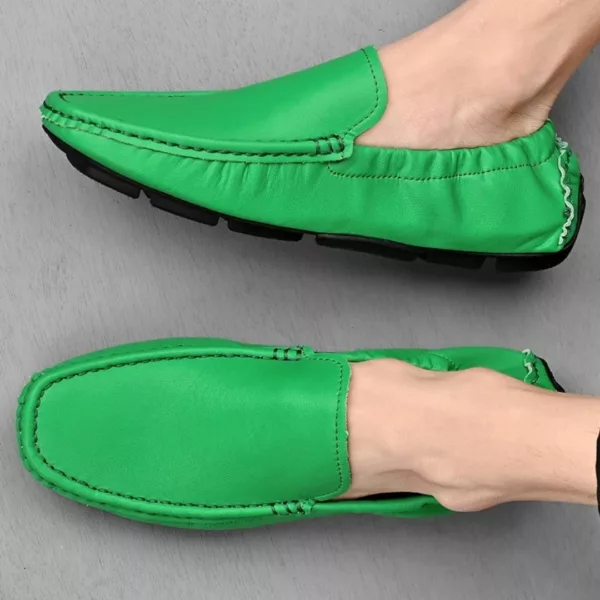 Chaussure bateau homme cuir souple élastique – Image 3