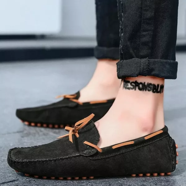 Chaussure bateau homme style mocassin velours – Image 6