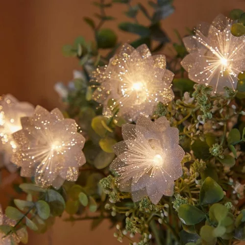 Guirlande fleur LED fibre optique