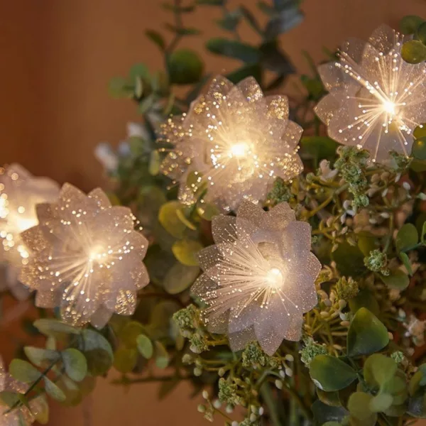 Guirlande fleur LED fibre optique