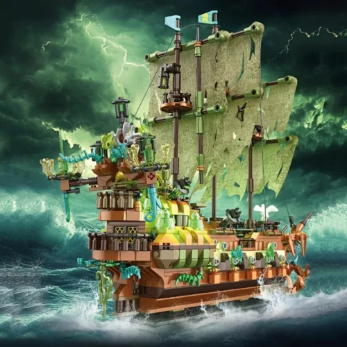 Lego bateau pirate maudit aux voiles vertes