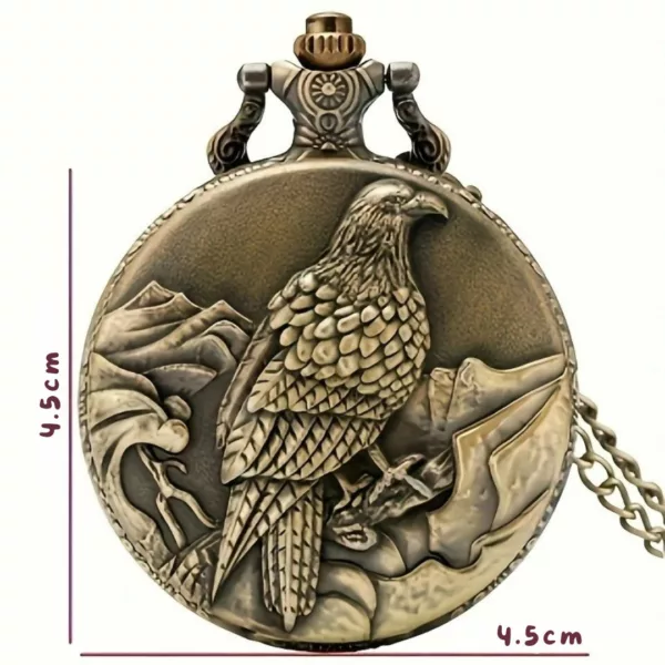 Montre à gousset aigle montagne vintage – Élégance rétro pour homme charismatique – Cadeau unique et intemporel – Image 7