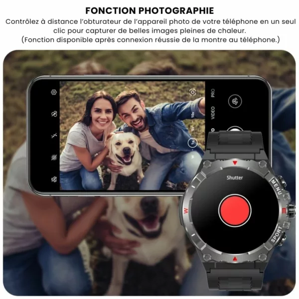 Montre militaire connectée GPS amoled – Ultra résistante, suivi précis, écran HD – Idéale sport & aventure – Image 8