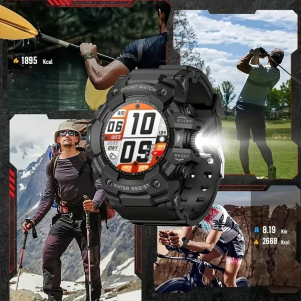 Montre militaire connectée sport USB – Étanche, cardio, GPS intégré – Idéale entraînement intensif et outdoor – Image 7