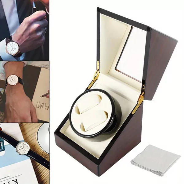 Remontoir automatique montre bois vitré – Préserve vos montres avec élégance – Mécanisme silencieux et design haut de gamme – Image 7