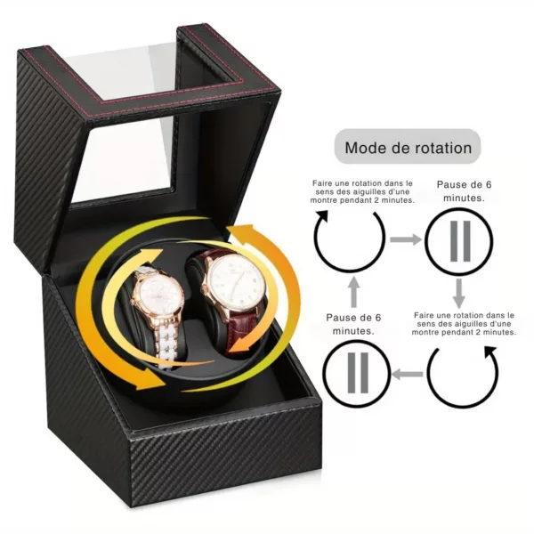 Remontoir vertical montre 2 emplacements – Design élégant et silencieux pour montres automatiques toujours prêtes – Image 7