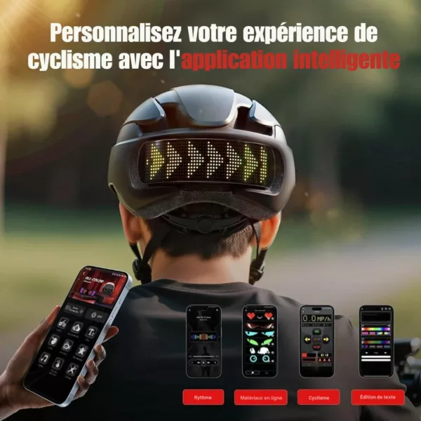 Casque vélo LED écran connecté – Image 3