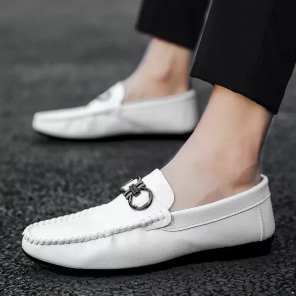 Chaussure bateau homme boucle décorative chic – Image 8
