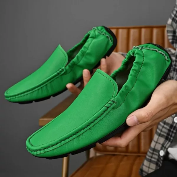 Chaussure bateau homme cuir souple élastique – Image 4