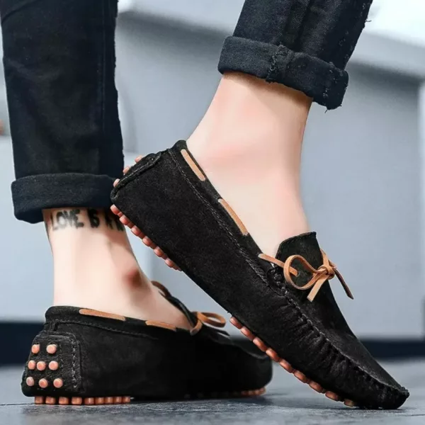 Chaussure bateau homme style mocassin velours – Image 5