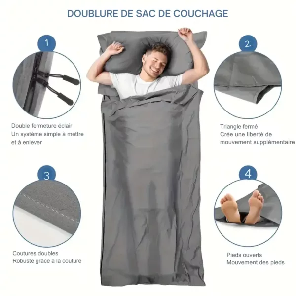 Drap de sac couchage détachable – Image 2
