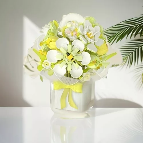 Lego orchidée bouquet pastel style élégant