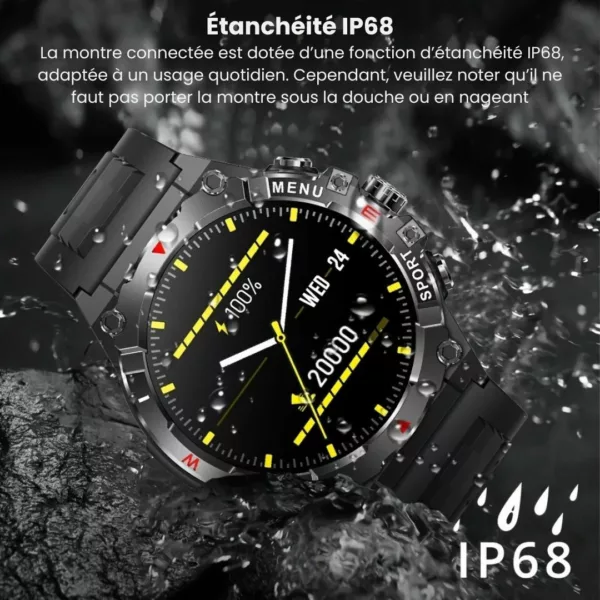 Montre militaire connectée GPS amoled – Ultra résistante, suivi précis, écran HD – Idéale sport & aventure – Image 4