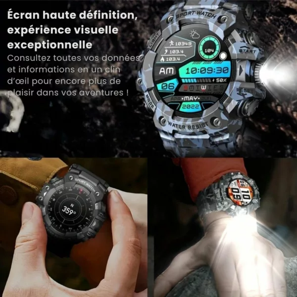 Montre militaire connectée sport USB – Étanche, cardio, GPS intégré – Idéale entraînement intensif et outdoor – Image 8