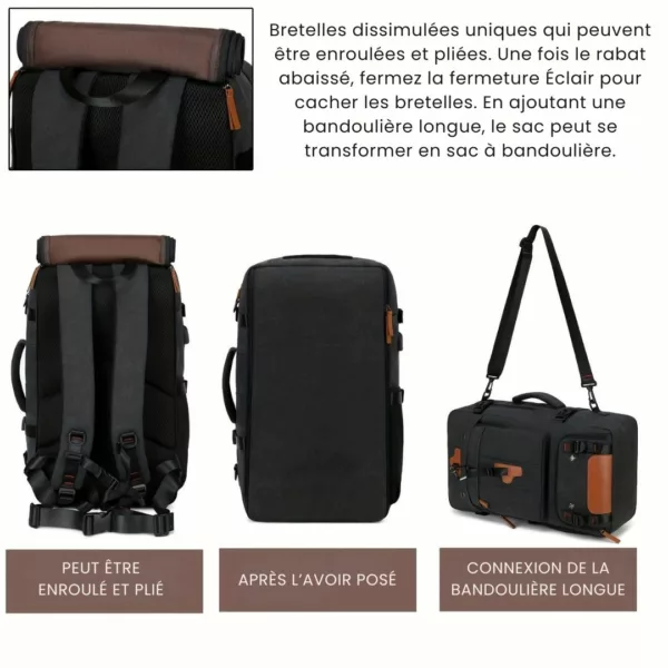 Sac à dos randonnée homme USB compartiment – Image 10