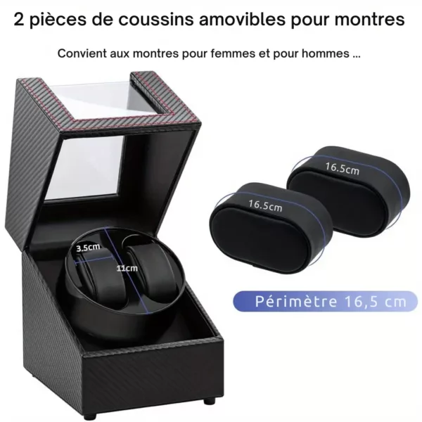 Remontoir vertical montre 2 emplacements – Design élégant et silencieux pour montres automatiques toujours prêtes – Image 8