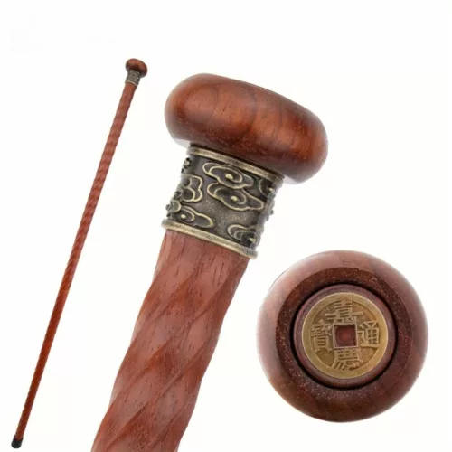Canne traditionnelle bois frêne sculpté