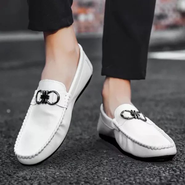 Chaussure bateau homme boucle décorative chic – Image 3