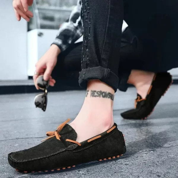 Chaussure bateau homme style mocassin velours – Image 4