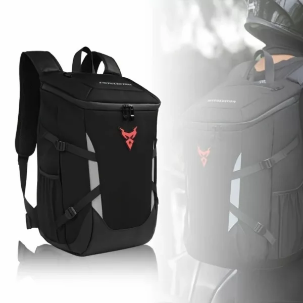 Sac à dos moto réfléchissant compact – Image 2