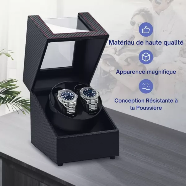 Remontoir vertical montre 2 emplacements – Design élégant et silencieux pour montres automatiques toujours prêtes – Image 9