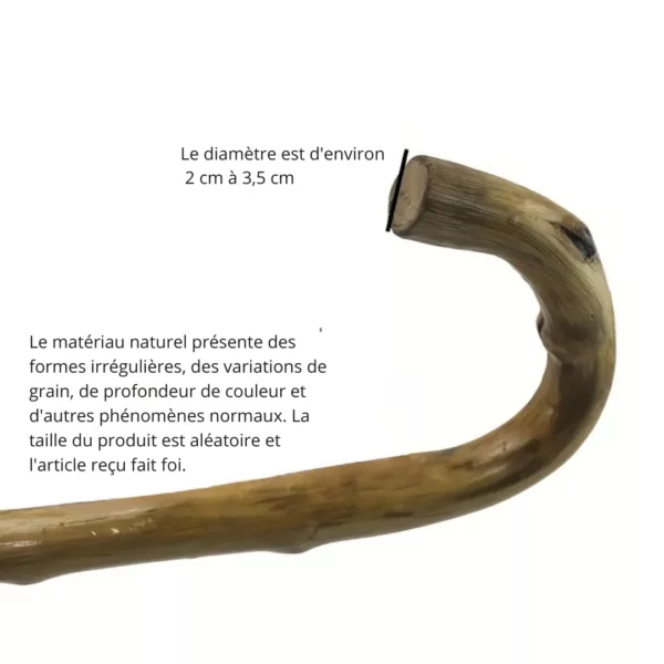 Bâton de berger bois rustique – Accessoire de randonnée solide et authentique – Marche en montagne sécurisée – Image 4