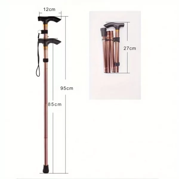 Bâton de marche pliable extérieur – Sécurité et confort pour vos randonnées et balades au quotidien – Image 3