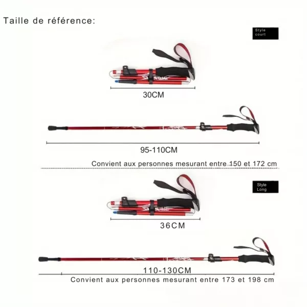 Bâton de randonnée pliable léger – Image 3