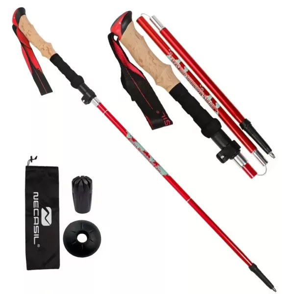Bâton de randonnée pliable liège – Ultra léger et compact pour trek – Poignée confort anti-transpiration – Image 12