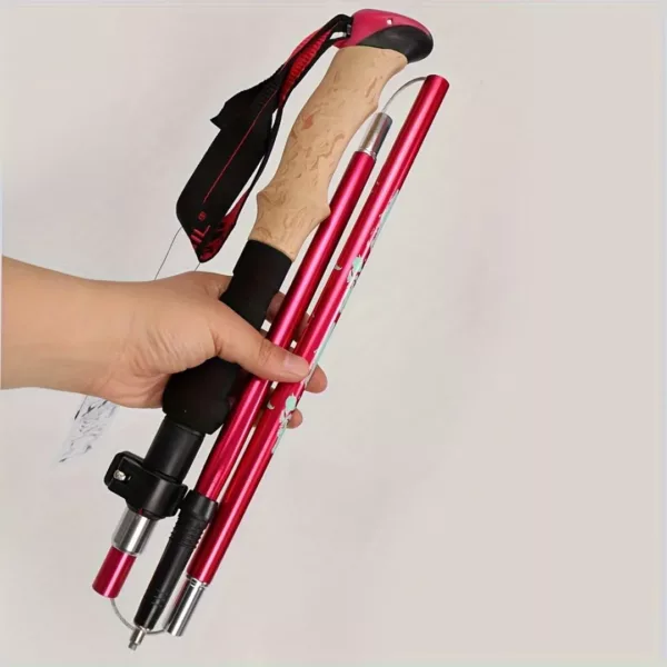 Bâton de randonnée pliable liège – Ultra léger et compact pour trek – Poignée confort anti-transpiration – Image 2