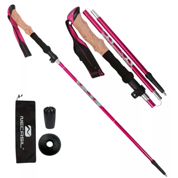 Bâton de randonnée pliable liège – Ultra léger et compact pour trek – Poignée confort anti-transpiration – Image 10