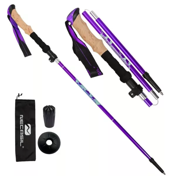 Bâton de randonnée pliable liège – Ultra léger et compact pour trek – Poignée confort anti-transpiration – Image 8