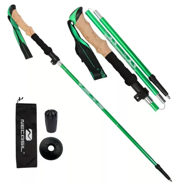 Bâton de randonnée pliable liège – Ultra léger et compact pour trek – Poignée confort anti-transpiration – Image 9