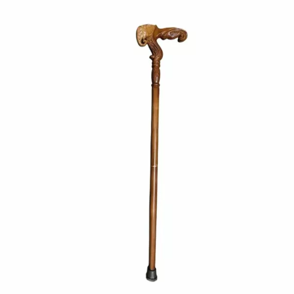 Bâton marche poignée éléphant sculpté – Canne robuste et élégante pour randonnée et appui sécurisé