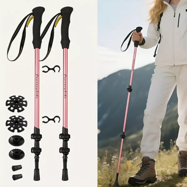Bâtons de randonnée fibre carbone – Ultra légers et résistants pour marche confortable en montagne – Image 6